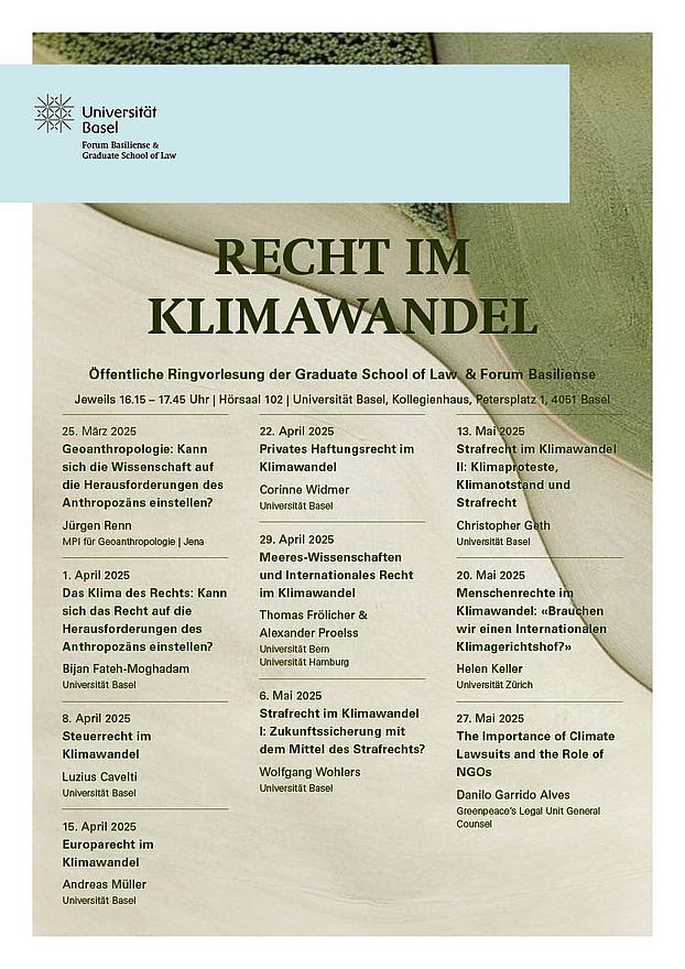 Public Lecture Series "Recht im Klimawandel"